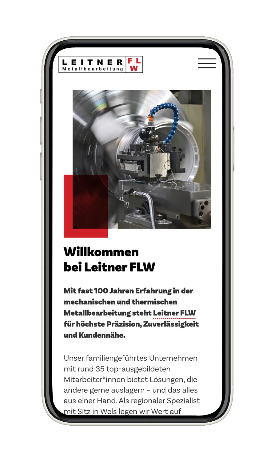 Smartphone mit einer deutschsprachigen Webseite über die Reinigung von Lüftungsfiltern.